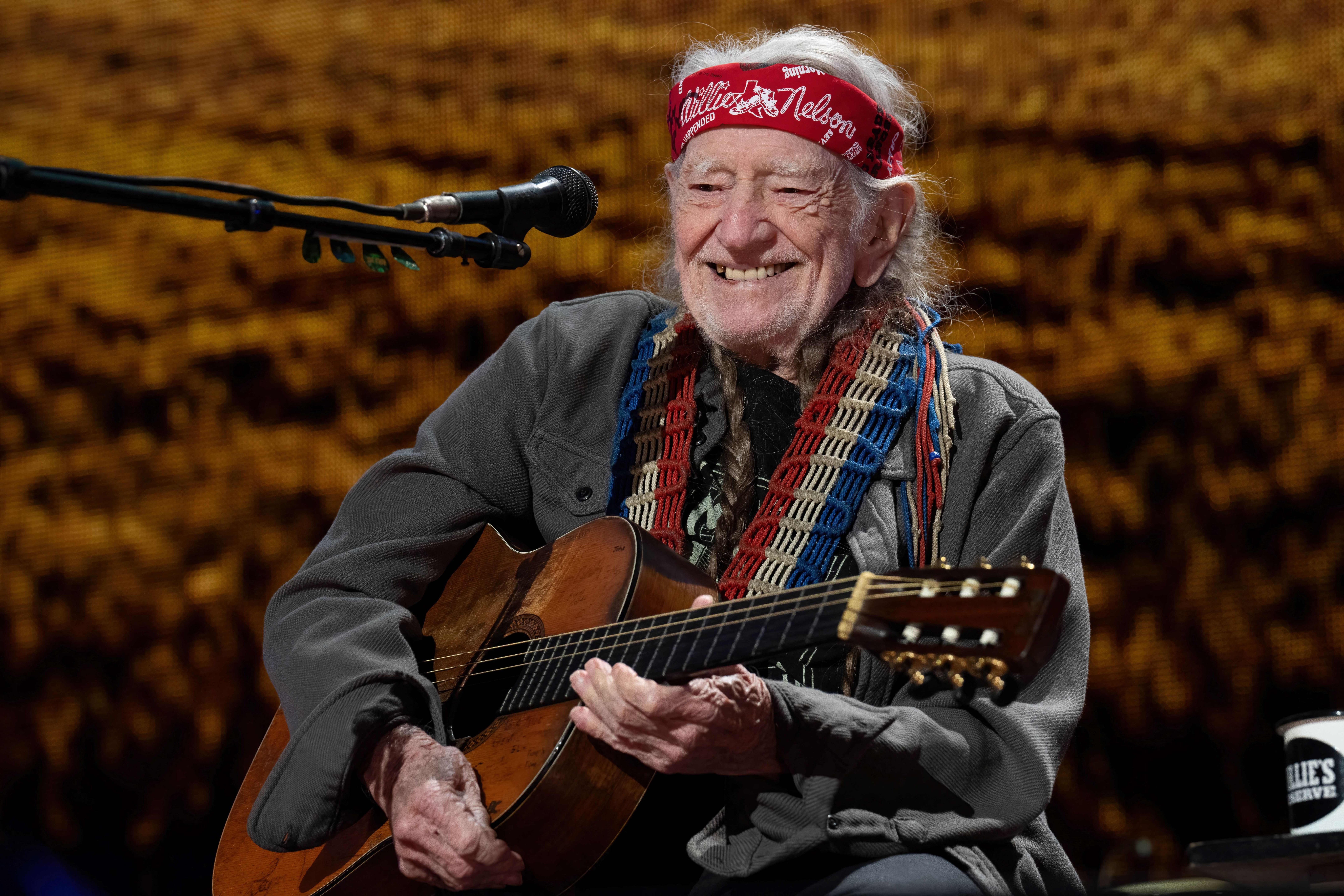Willie Nelson performs during the Farm Aid Music Festival at the Ruoff Music Center on September 23, 2023