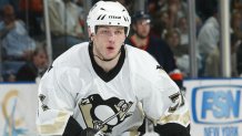 UNIONDALE, NY - APRIL 15: Konstantin Koltsov #71 of the Pittsburgh Penguins skates during the game against the New York Islanders on April 15, 2006 at the Nassau Coliseum in Uniondale, New York. (Photo by Bruce Bennett/Getty Images)