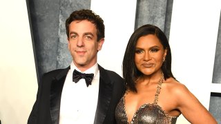 FILE - Mindy Kaling and B. J. Novak attend the Vanity Fair Oscar Party hosted by Radhika Jones at Wallis Annenberg Center for the Performing Arts on March 12, 2023, in Beverly Hills.