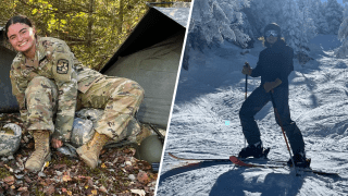 Images of Magie Saltsburg shared by the University of Vermont Army ROTC in April 2023.