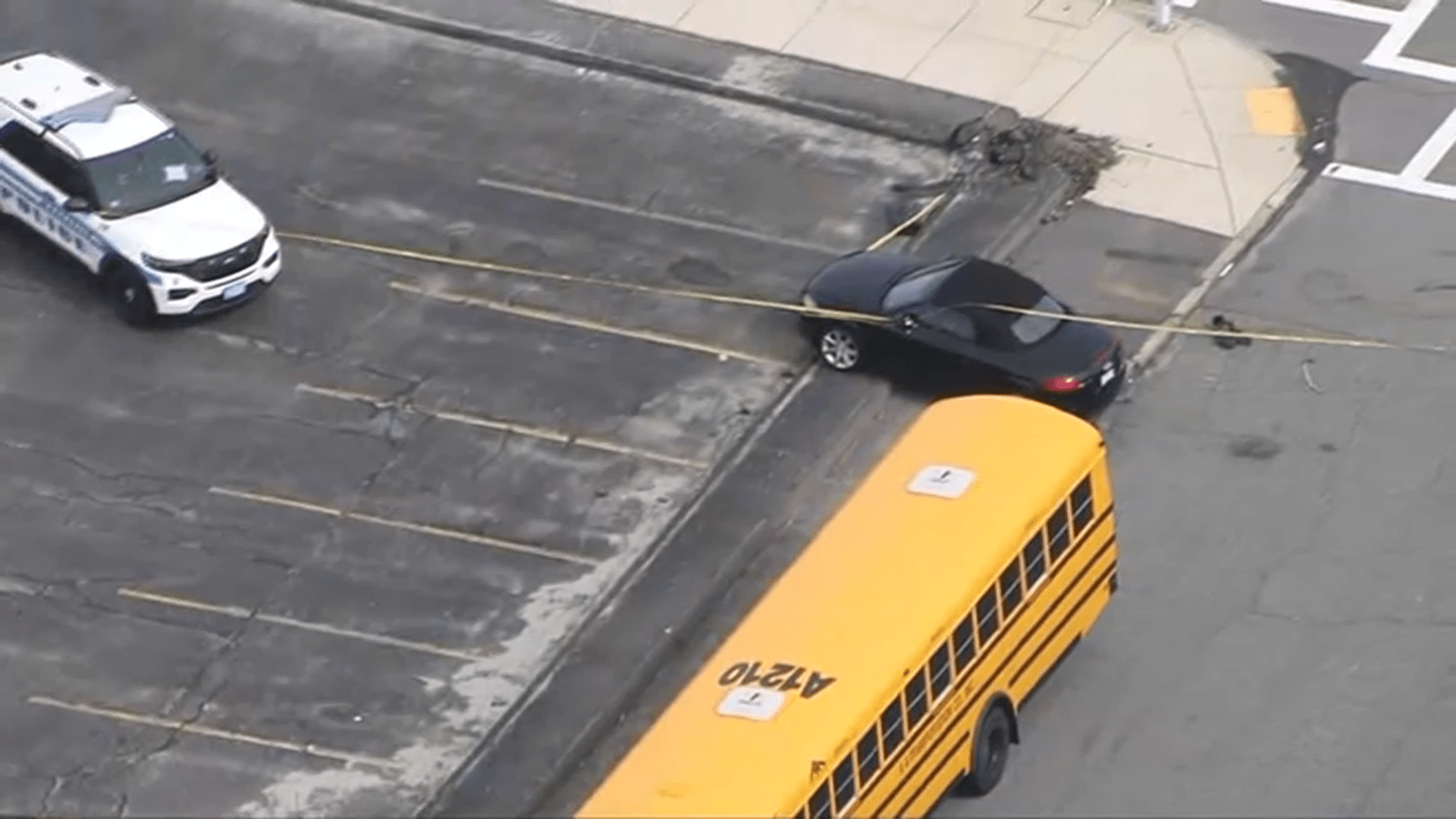 The scene of a deadly pedestrian crash in Worcester, Massachusetts, on Friday, March 29, 2024.