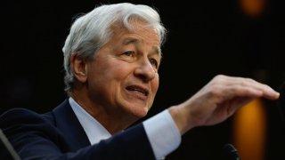 JPMorgan Chase CEO and Chairman Jamie Dimon gestures as he speaks during the U.S. Senate Banking, Housing and Urban Affairs Committee oversight hearing on Wall Street firms, on Capitol Hill in Washington, D.C., on Dec. 6, 2023.