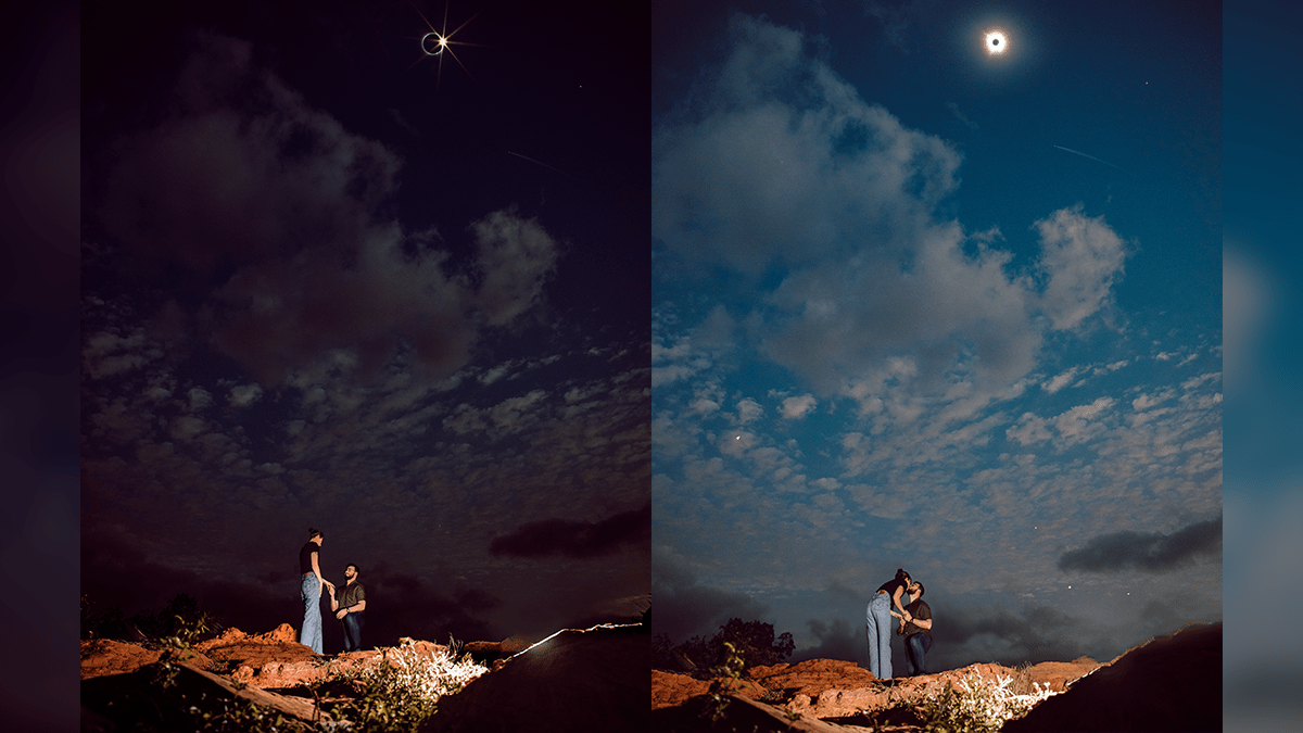 Man proposes to woman during 2024 solar eclipse in Texas