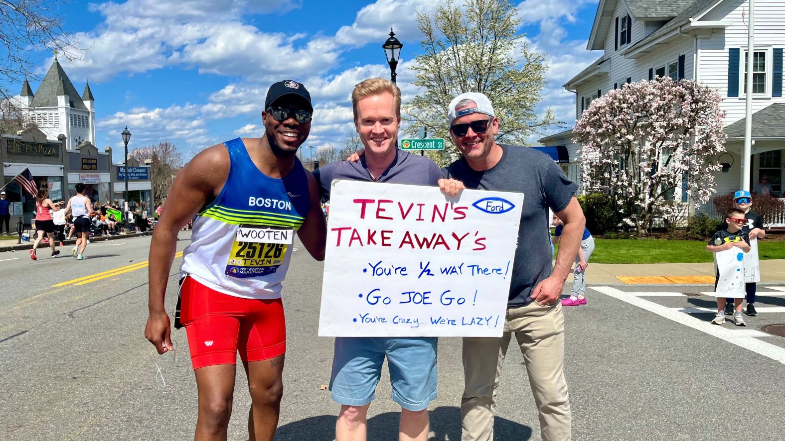 2024 Boston Marathon Tevin Wooten runs the Boston Medical Center NBC