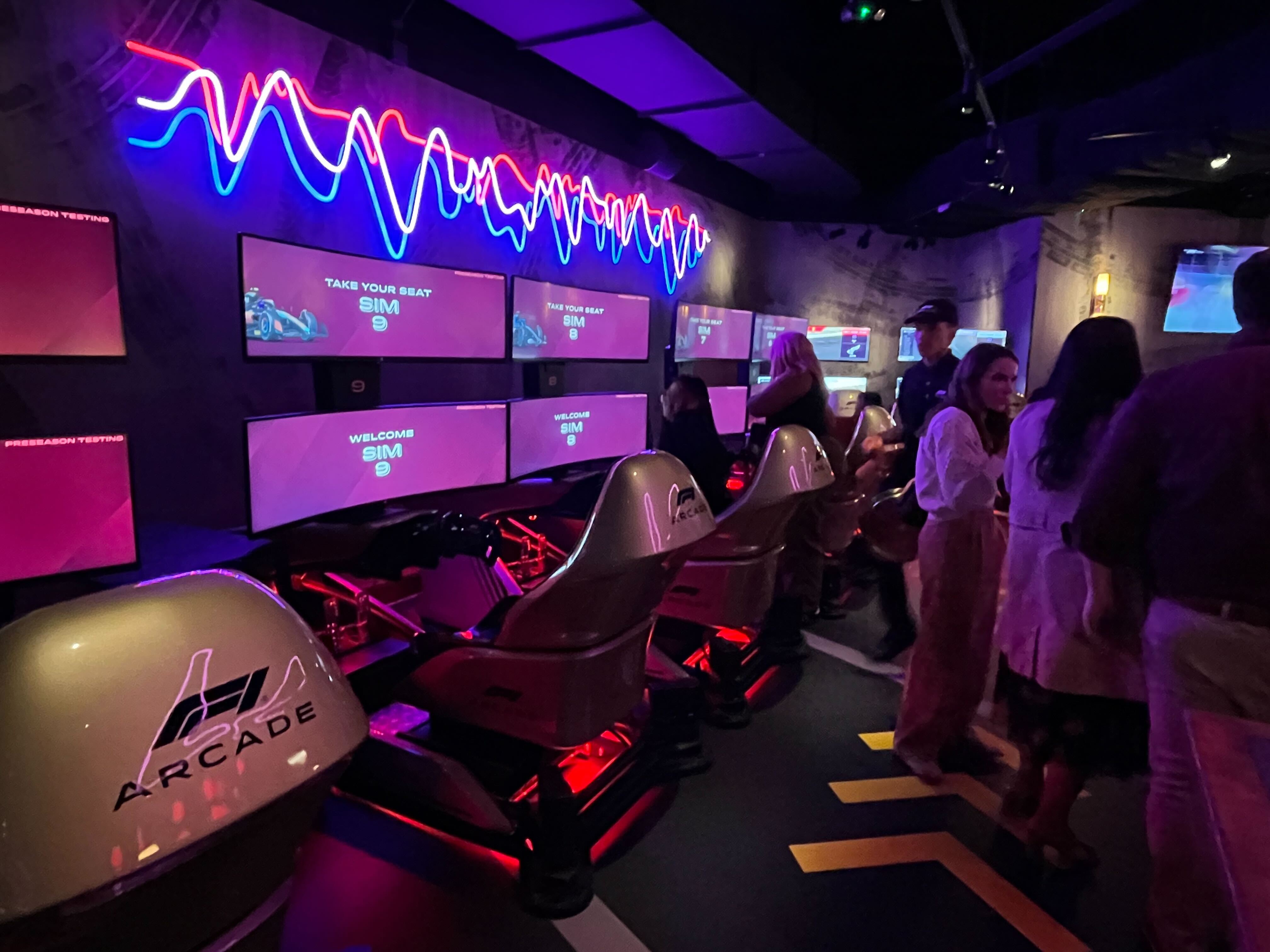 Inside the F1 Arcade in Boston’s Seaport District, the first such location from Formula 1 in the country.