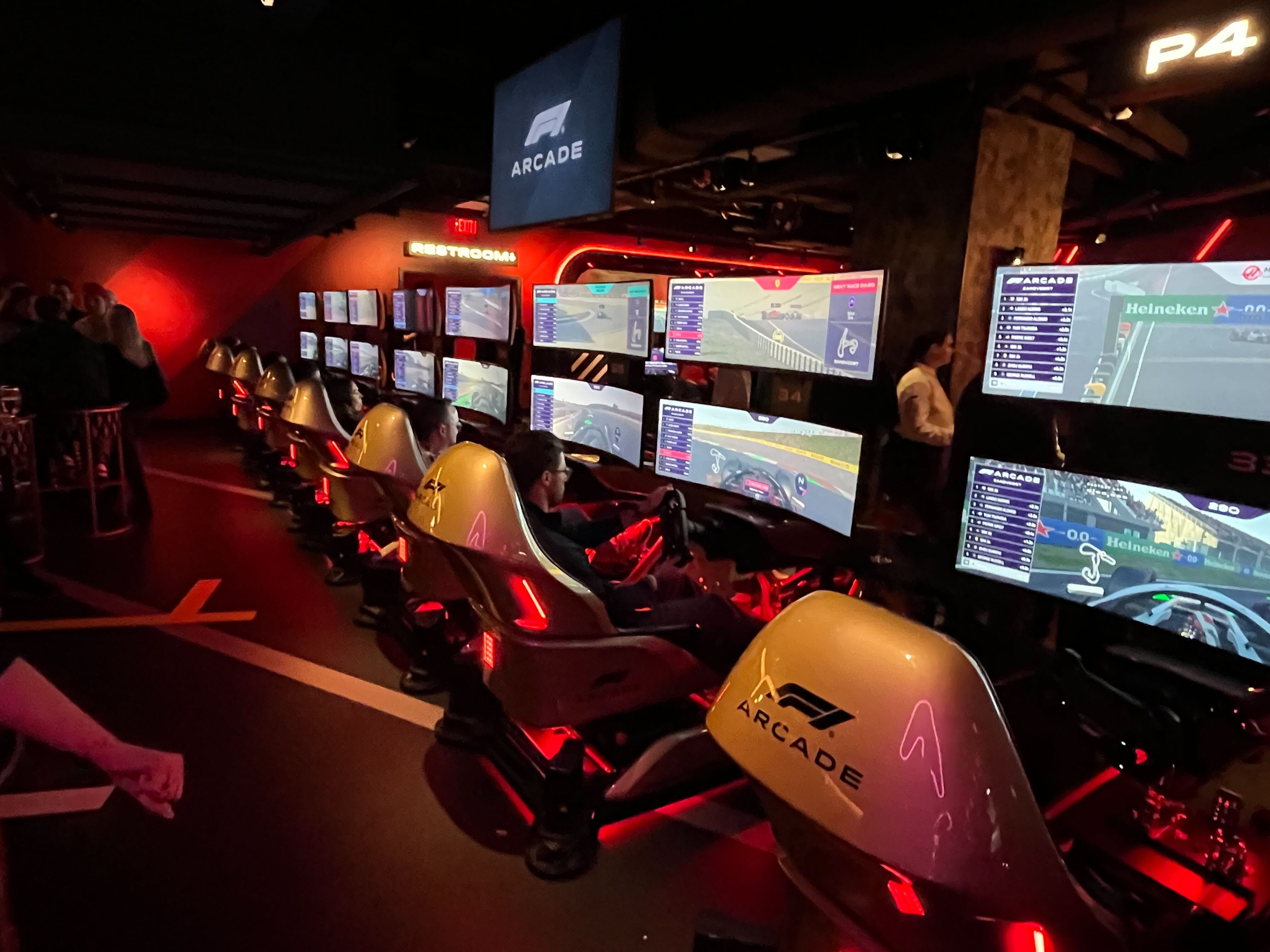 Inside the F1 Arcade in Boston’s Seaport District, the first such location from Formula 1 in the country.