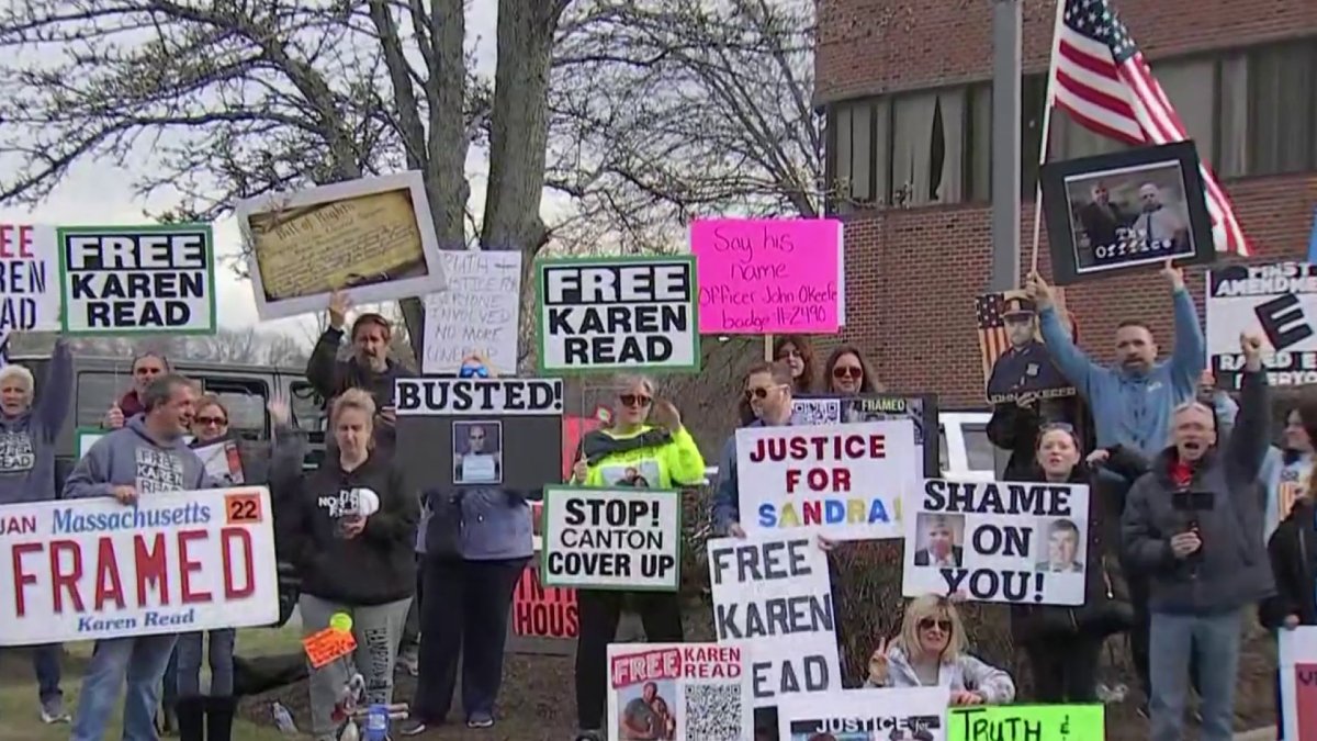 Karen Read trial protest buffer zone ruling NBC Boston