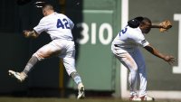 Tyler O'Neill exits game after scary collision with Rafael Devers