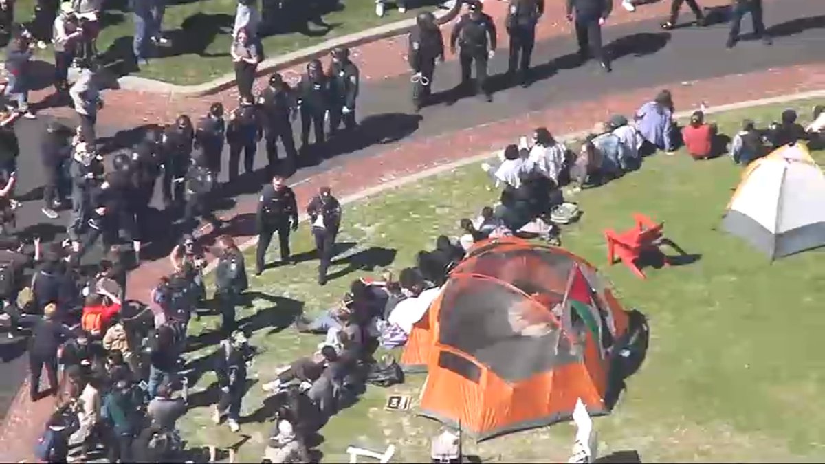 Boston Gaza protest video Arrests at Emerson encampment, new