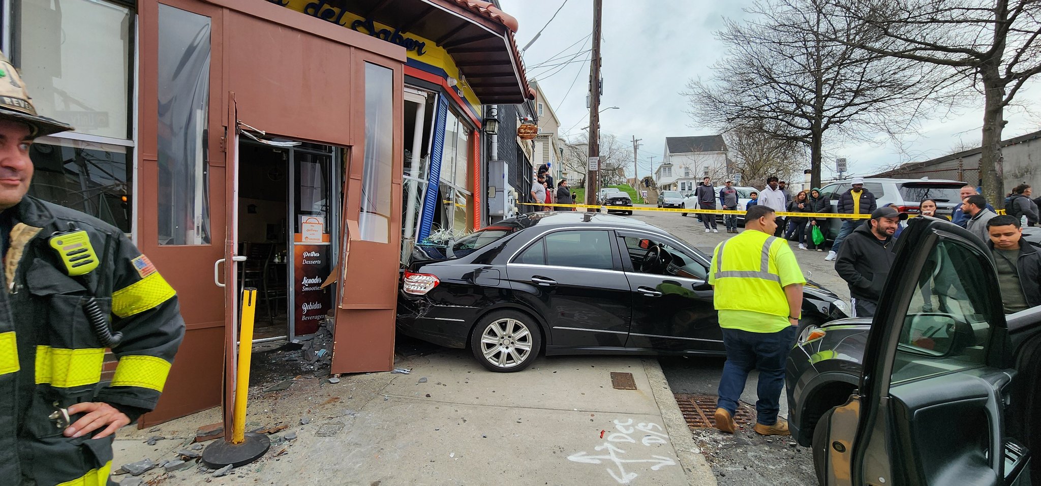 Vehicle crashes into La Esquina del Sabor, in Revere, Mass. NBC Boston