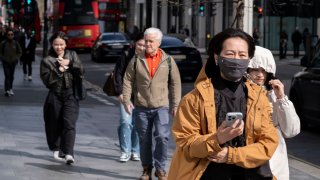 Woman wearing face masksto protect against Covid-19 on 7th April 2024 in London, United Kingdom.