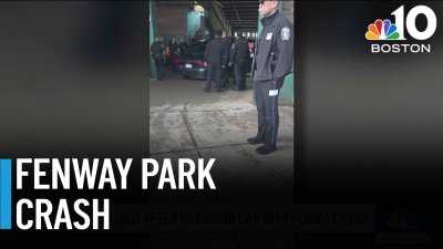 Woman hospitalized after crashing car into Fenway Park