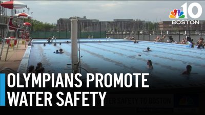 Olympic swimmers promote water safety in Boston