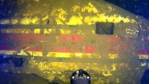 The side of plane wreckage in Lake Champlain identified by undersea search expert Garry Kozak as N400CP, a plane that crashed in January 1971 after taking off from Burlington, Vermont.