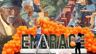 Boston, MA – June 16: The Embrace Boston’s Juneteenth Block Party was held outside at Roxbury Community College featuring music, food and local vendors. (Photo by John Tlumacki/The Boston Globe via Getty Images)