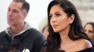 Vanessa Bryant attends a ceremony unveiling and permanently placing Kobe Bryant's hand and footprints in the forecourt of the TCL Chinese Theatre.