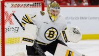 Jeremy Swayman extends Bruins' season with clutch save to end Game 5