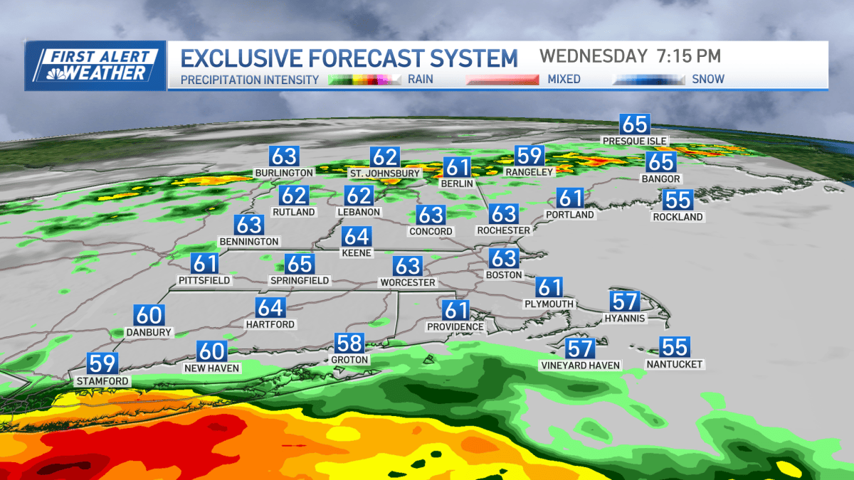Boston weather: cloudy, muggy, warm with rain showers – NBC Boston