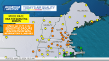Locations across New England where air quality is expected to be unhealthy Wednesday, May 22, 2024.