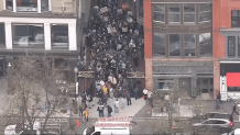 Protesters at Boylston Place Alley at Emerson College on Wednesday, May 1, 2024.