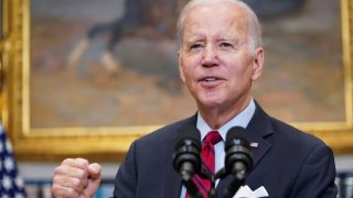 U.S. President Joe Biden speaks about U.S.-Mexico border security and enforcement, in the Roosevelt Room at the White House in Washington, U.S., January 5, 2023. 