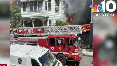 Flames erupt from house in Dorchester, 3 firefighters taken to hospital
