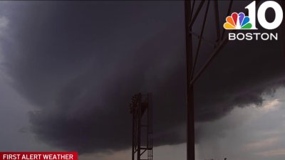 Dark clouds over Hartford amid tornado warnings across New England