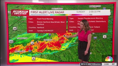 Severe thunderstorm warnings in New England