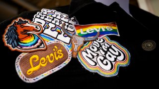 A jacket with patches from Levi's Pride collection