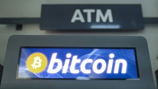 Close up of a Bitcoin ATM machine