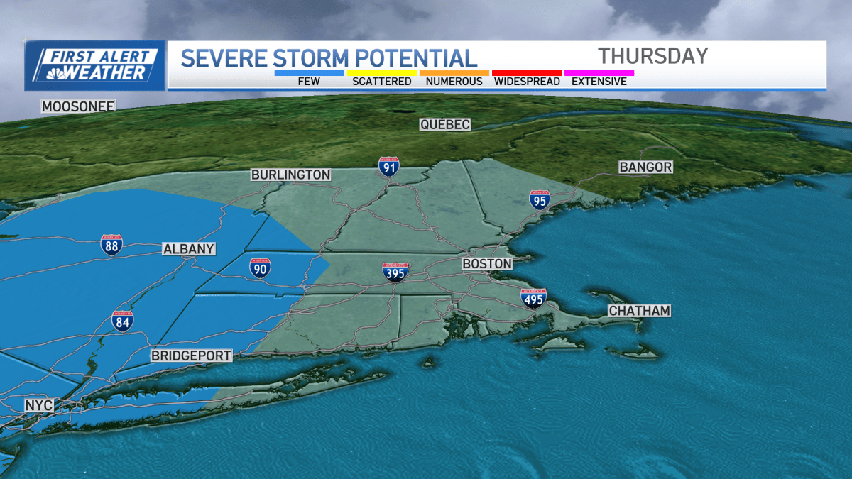 Severe thunderstorms in Mass. expected Thursday – NBC Boston