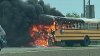 School bus fire closes part of I-93 in Dorchester