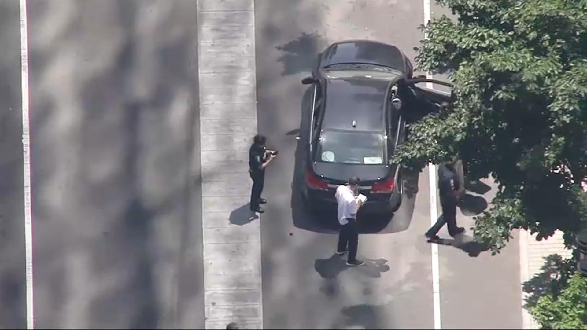 Boston police at the scene of a shooting in the Seaport District on Thursday, June 13, 2024.