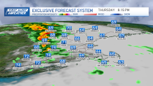 An image from radar showing a storm moving into New England the night of Thursday, June 6, 2024.