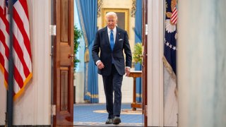 US President Joe Biden delivers remarks on the Supreme Court’s immunity ruling at the Cross Hall of the White House in Washington, DC on July 1, 2024. 