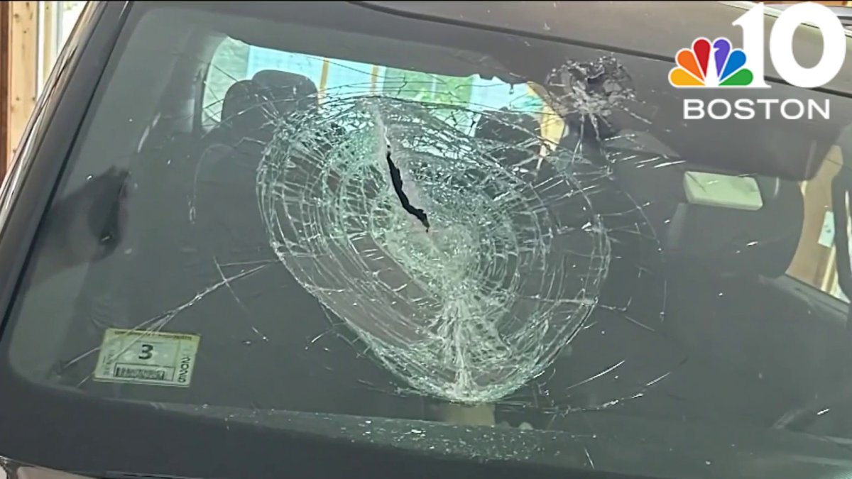 Metal object smashes through driver’s windshield in Medford NBC Boston
