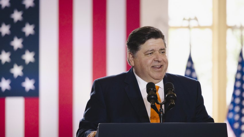 J.B. Pritzker, governor of Illinois, speaks during an event with US President Joe Biden, not pictured, at the Old Post Office in Chicago, Illinois, US, on Wednesday, June 28, 2023. Biden delivered what the White House called a major address to outline the theory and practice of “Bidenomics,” the clearest sign yet that Biden plans to put the economy at the center of his campaign for a second term. Photographer: Taylor Glascock/Bloomberg via Getty Images