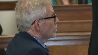 Retired South Shore Medical Center pediatrician Dr. Richard Kauff in court on Friday, July 12, 2024, where he pleaded not guilty to an indictment charging him with sexually assaulting former patients from childhood into their teenage years.