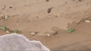 File: Debris on the shores of Nantucket, Massachusetts, after Vineyard Wind turbine experienced damage in July.