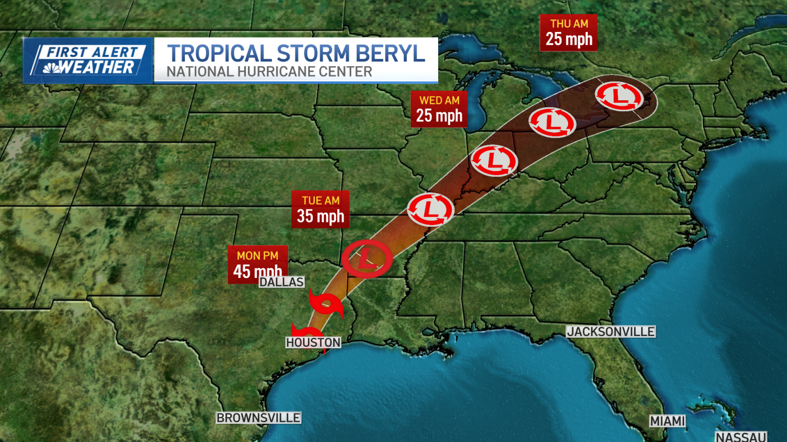 Beryl projected path tracker: Will it impact Massachusetts? – NBC Boston