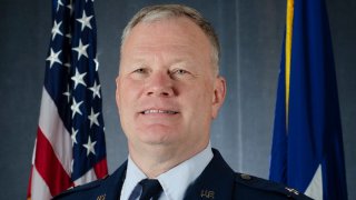 Brig. Gen. John Pogorek, New Hampshire National Guard Assistant Adjutant General for Air, poses for an official portrait June 21, 2022 at Pease Air National Guard Base, New Hampshire. Pogorek took command during the 157th Air Refueling Wing change of command ceremony June 4, 2022. (U.S. Air National Guard photo by Staff Sgt. Victoria Nelson)