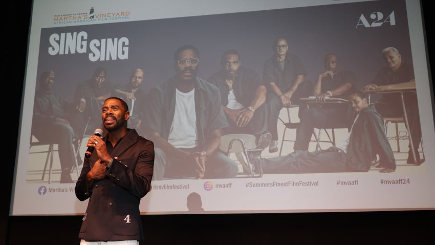 Colman Domingo speaks on stage as CÎROC Limonata & The House Of Creed celebrate film “Sing Sing” and Colman Domingo at the 2024 Opening Of Martha’s Vineyard African American Film Festival at the Performing Arts Center on August 02, 2024 in Edgartown, Massachusetts. 