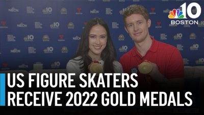 Team USA figure skaters receive gold medals from 2022 Olympics