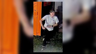 Dracut police say the man pictured above set a port-a-potty on fire on Aug. 18.