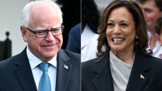 TIm Walz and Kamala Harris