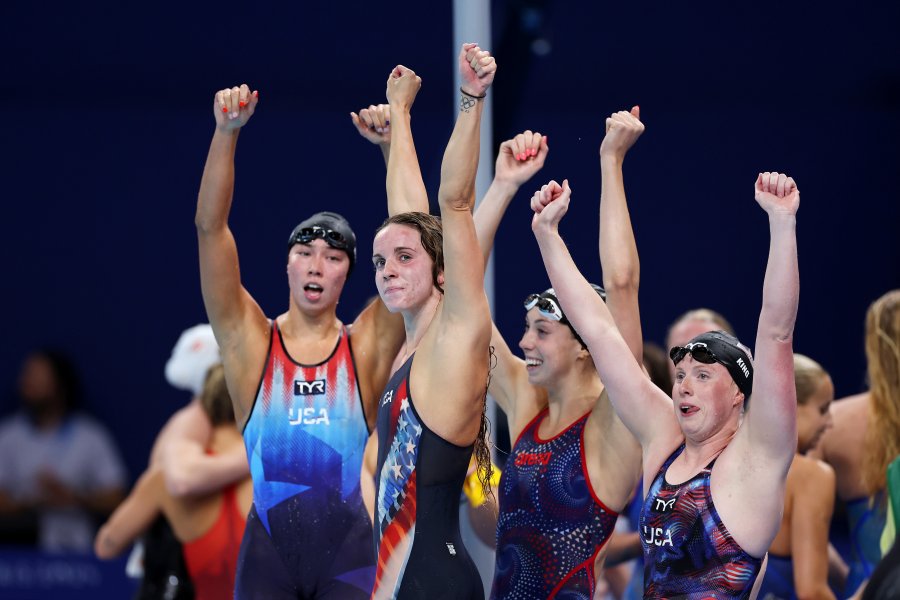 Torri Huske, Regan Smith, Gretchen Walsh and Lilly King