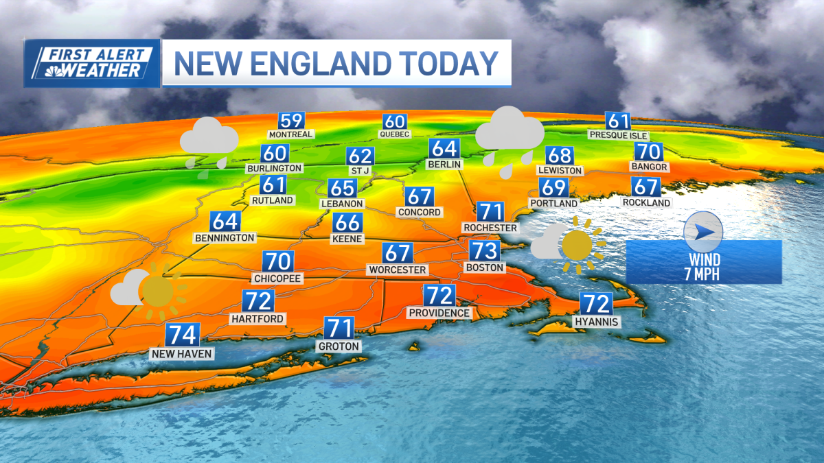 Boston weather: Partly cloudy with isolated showers – NBC Boston