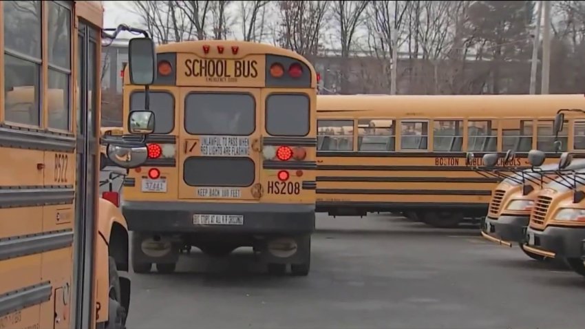 Parked school buses