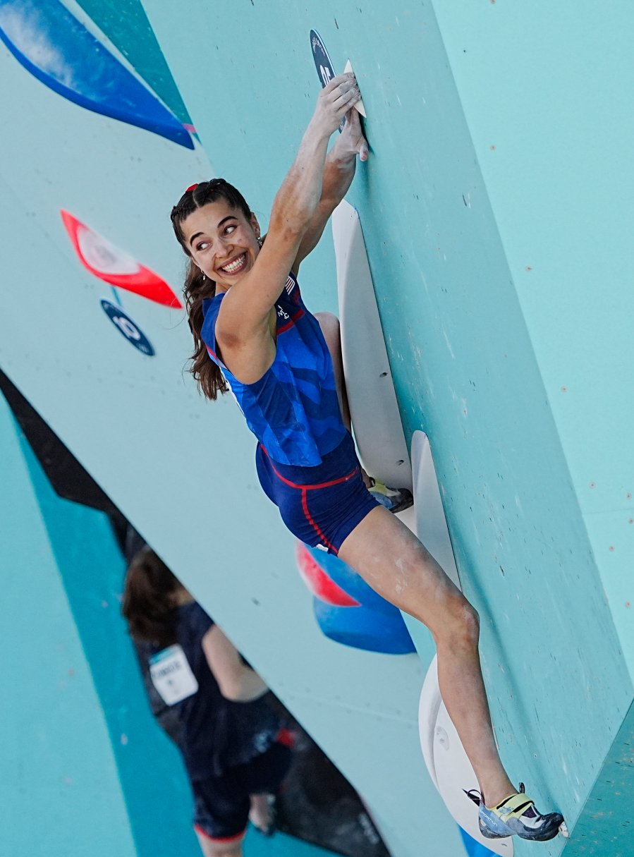 Brooke Raboutou in the women's boulder and lead competition