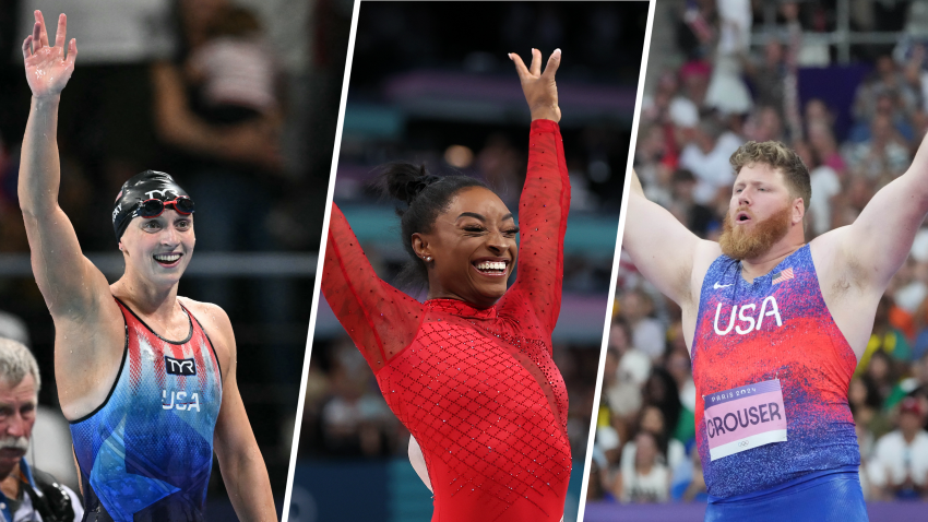 Katie Ledecky, Simone Biles and Ryan Crouser